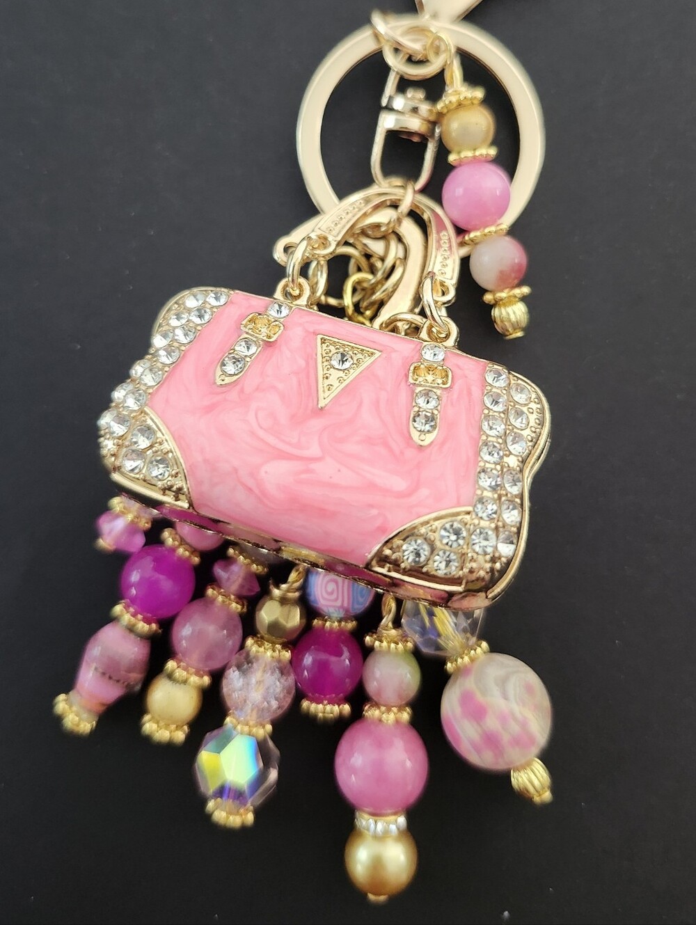 Handbag Purse Charm or Keychain Jasper Agate Jade